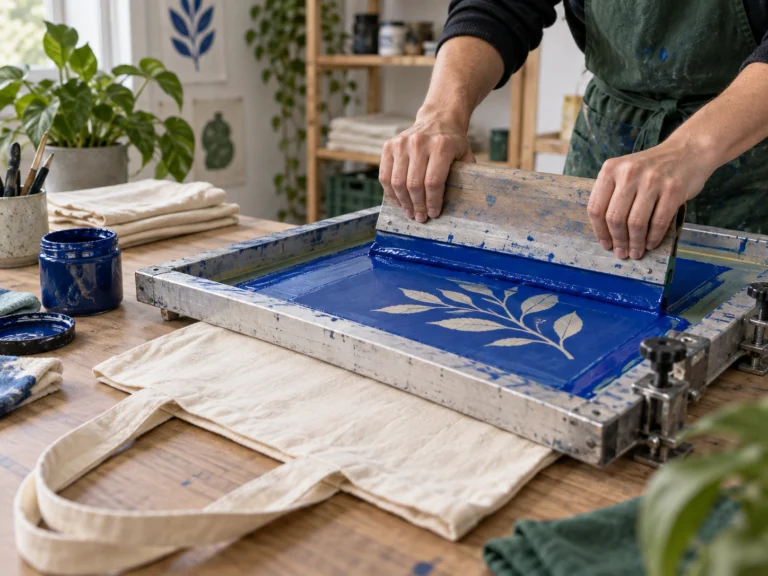 Illustrative screen printing process for branded merchandise